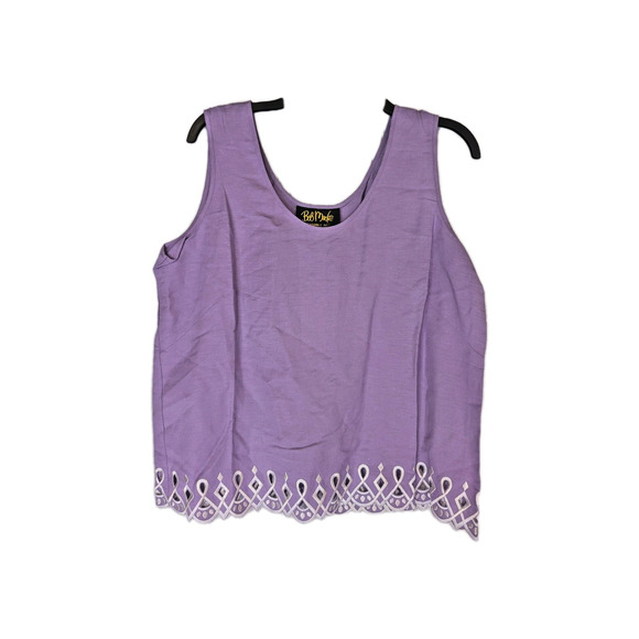 NWOT BOB MACKIE Wearable Art Women's Purple Linen Light Jacket/Blouse Set Sz L - Picture 2 of 7